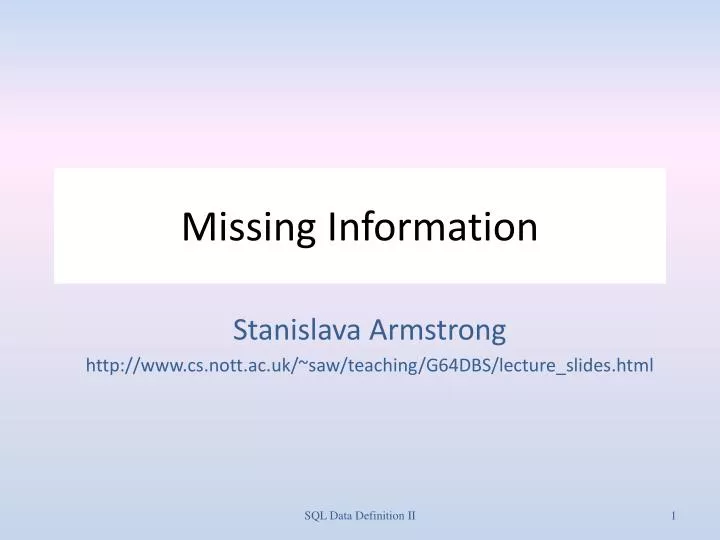 missing information