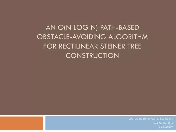 an o n log n path based obstacle avoiding algorithm for rectilinear steiner tree construction