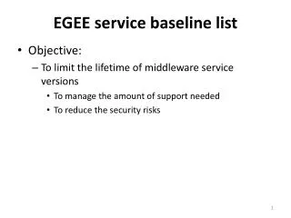 EGEE service baseline list
