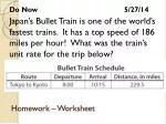 Homework – Worksheet - slide 1