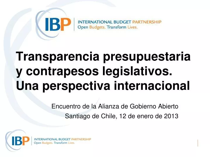 transparencia presupuestaria y contrapesos legislativos una perspectiva internacional