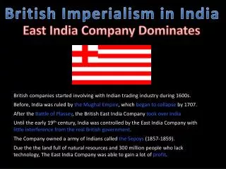 British Imperialism in India