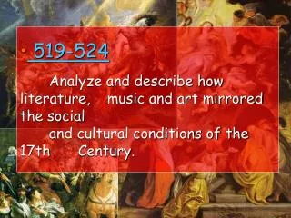 Literature and Art of the 17 th Century