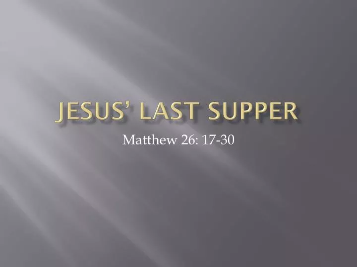 jesus last supper