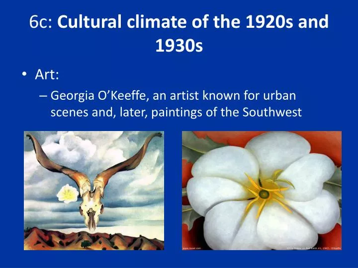 6c cultural climate of the 1920s and 1930s