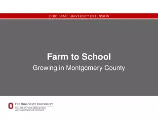 Farm to School Growing in Montgomery County
