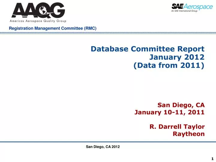 database committee report january 2012 data from 2011