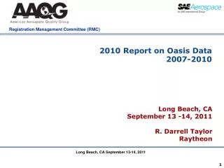 2010 Report on Oasis Data 2007-2010