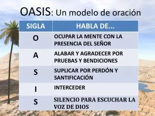 oasis un modelo de oraci n