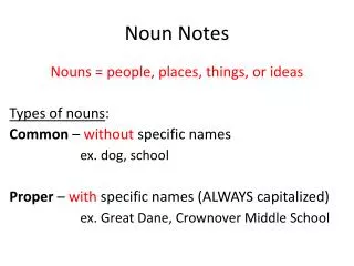 Noun Notes