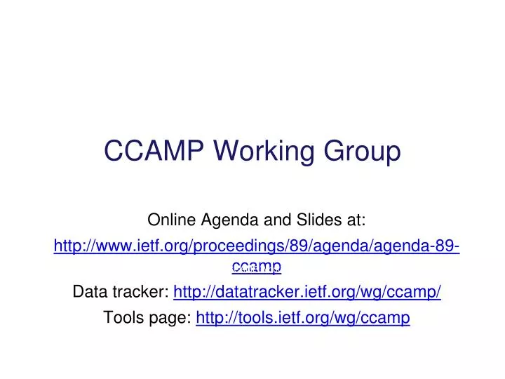 ccamp working group