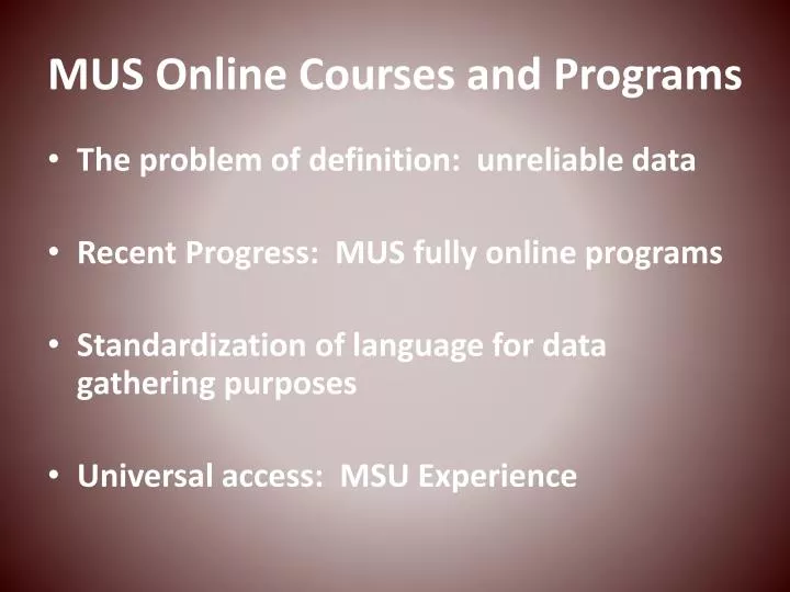 mus online courses and programs
