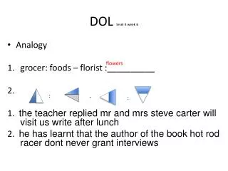 DOL level 4 week 6