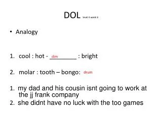 dol level 4 week 6