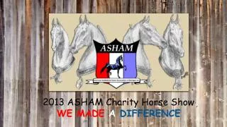 2013 ASHAM Charity Horse Show WE MADE A DIFFERENCE