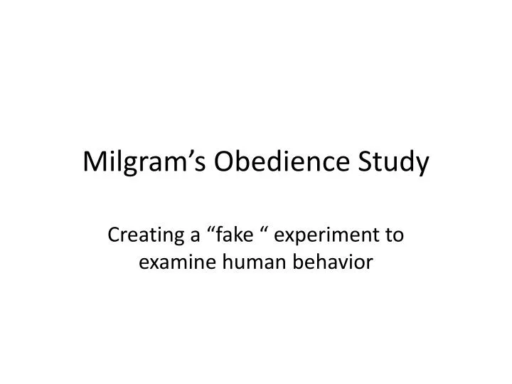 milgram s obedience study