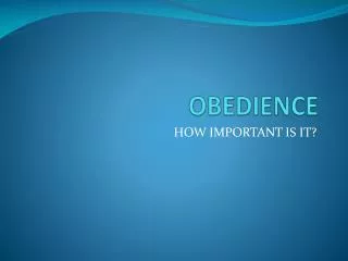 OBEDIENCE