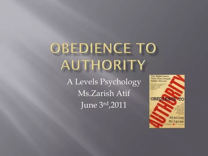 obedience to authority