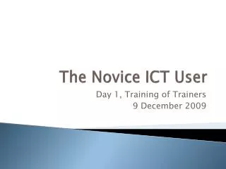 The Novice ICT User