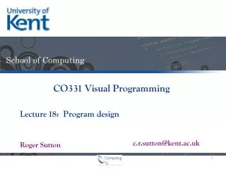 18: Program design