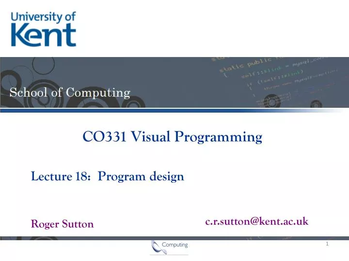 18 program design