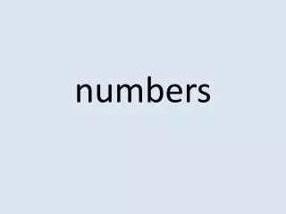 numbers