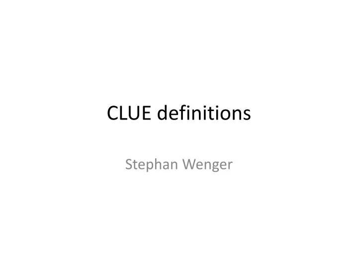 clue definitions