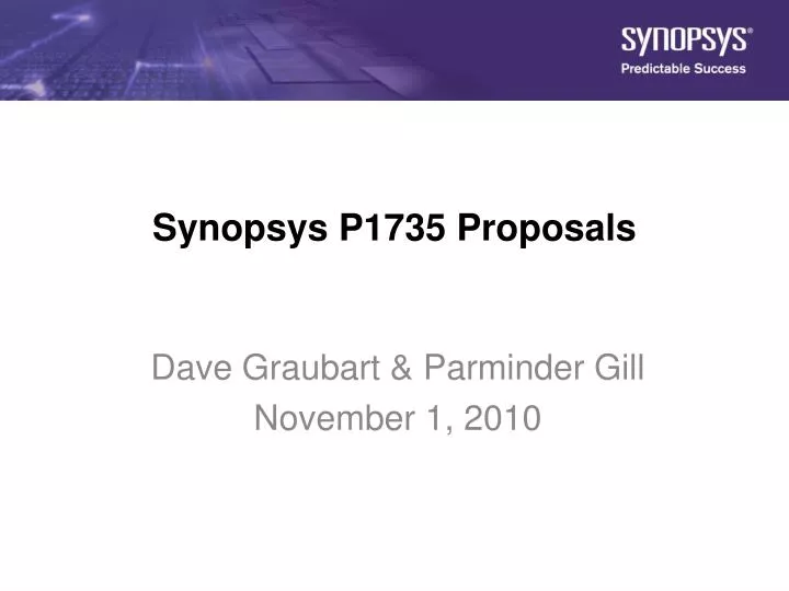 synopsys p1735 proposals