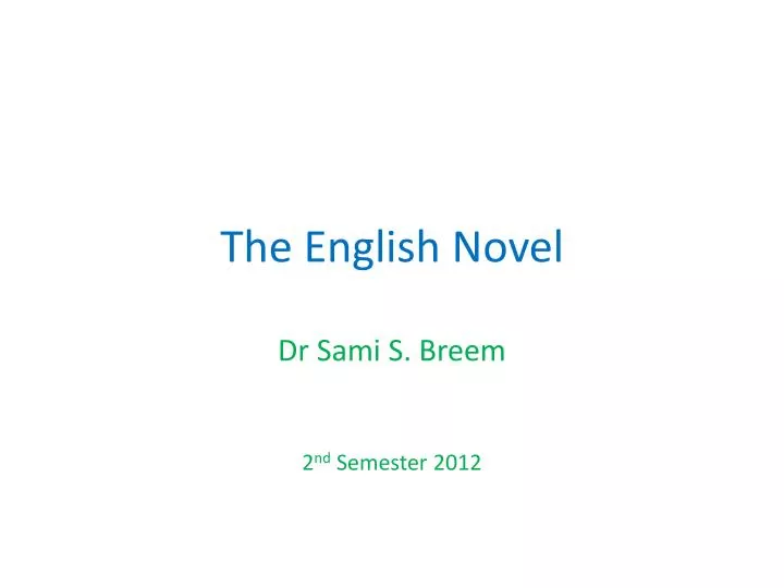 the english novel