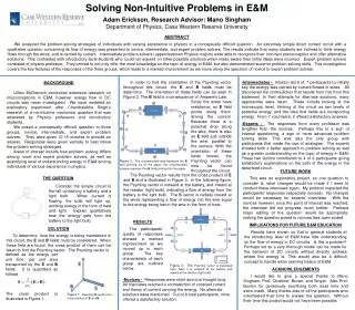 Solving Non-Intuitive Problems in E&amp;M Adam Erickson, Research Advisor: Mano Singham