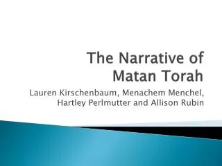 The Narrative of Matan Torah