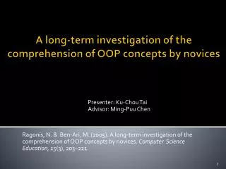 A long-term investigation of the comprehension of OOP concepts by novices