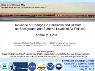 Symposium on Abrupt Climate Change in a Warming World LDEO, Palisades, NY May 23, 2013