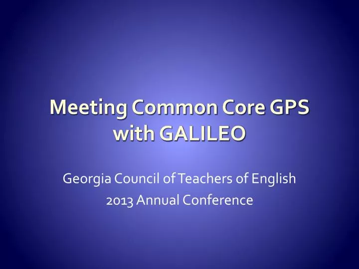 meeting common core gps with galileo