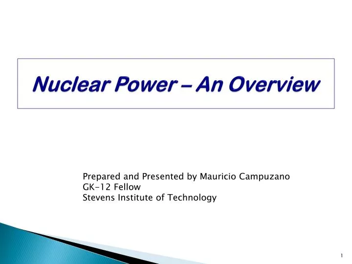 nuclear power an overview