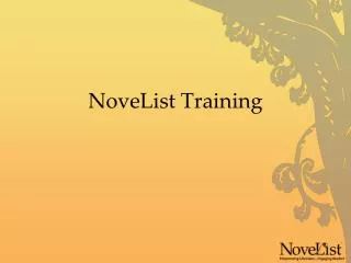NoveList Training