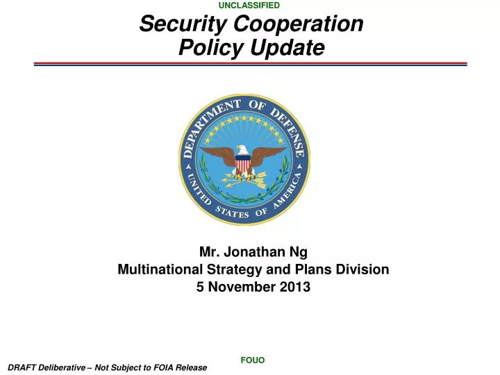 security cooperation policy update