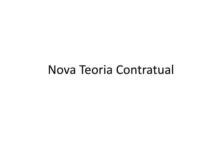 nova teoria contratual