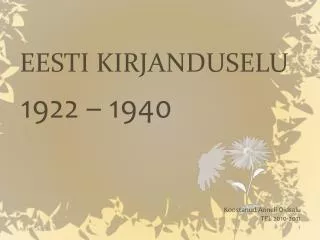 eesti kirjanduselu