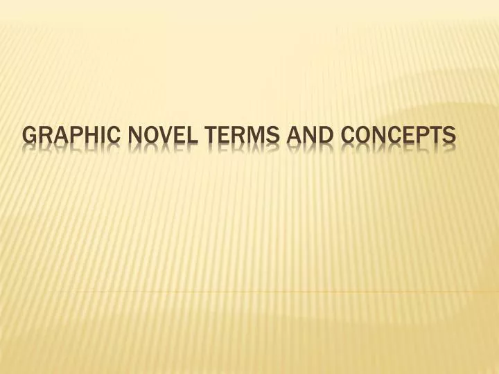 graphic novel terms and concepts