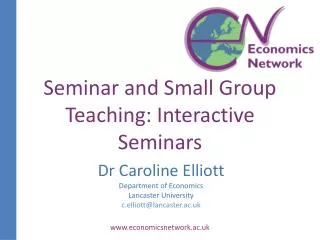 Seminar and Small Group Teaching: Interactive Seminars