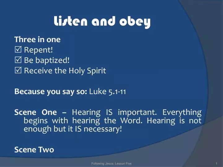 listen and obey
