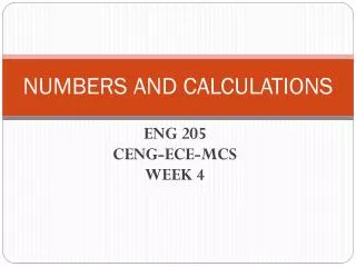 numbers and calculations