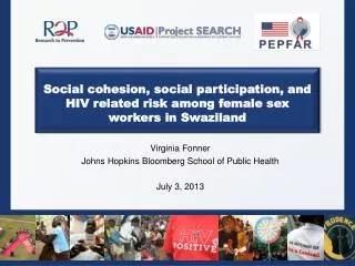 Social cohesion, social participation, and HIV related risk among female sex workers in Swaziland