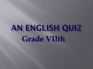 An English quiz