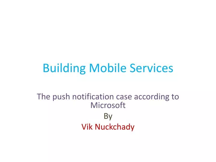 building mobile services
