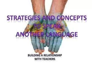 Building a relationship with teachers