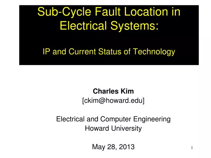 sub cycle fault location in electrical systems ip and current status of technology
