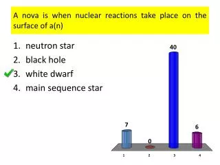 A nova is when nuclear reactions take place on the surface of a(n)