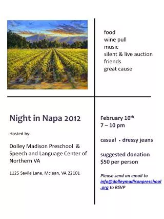 Night in Napa 2012 Hosted by: